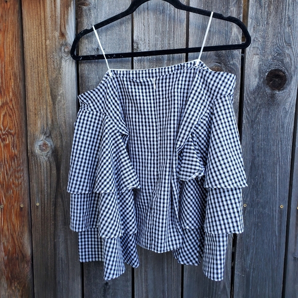 Revolve Endless Rose Gingham Off the Shoulder Top - Picture 3 of 7